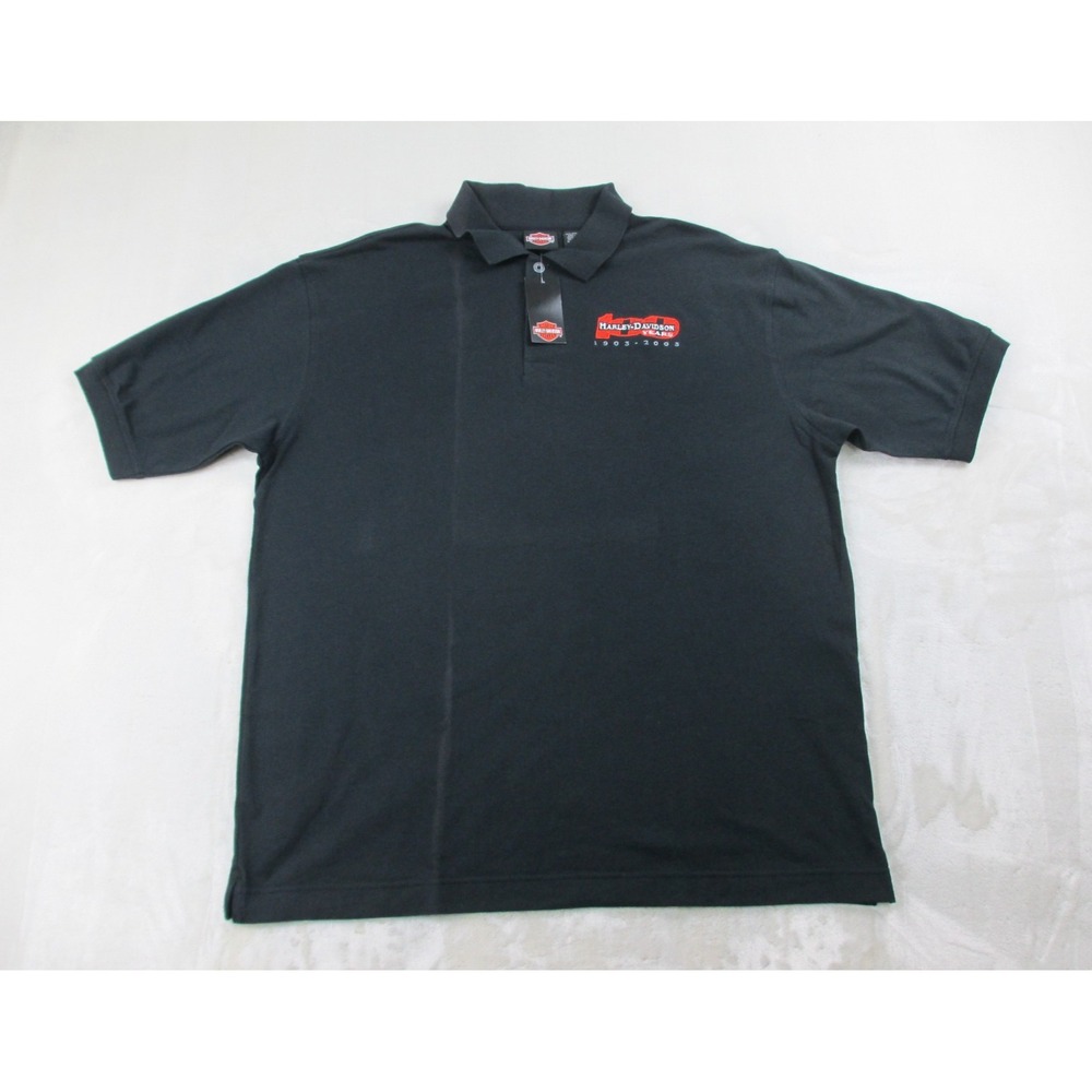 NEW Harley‎ Davidson Polo Shirt Mens Extra Large Black Biker Motorcycle*